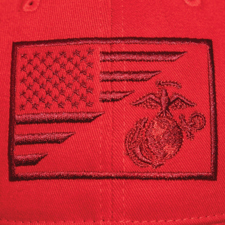 Rothco USMC Eagle, Globe and Anchor / US Flag Low Pro Cap Red Size One Size - Get Tight Gear
