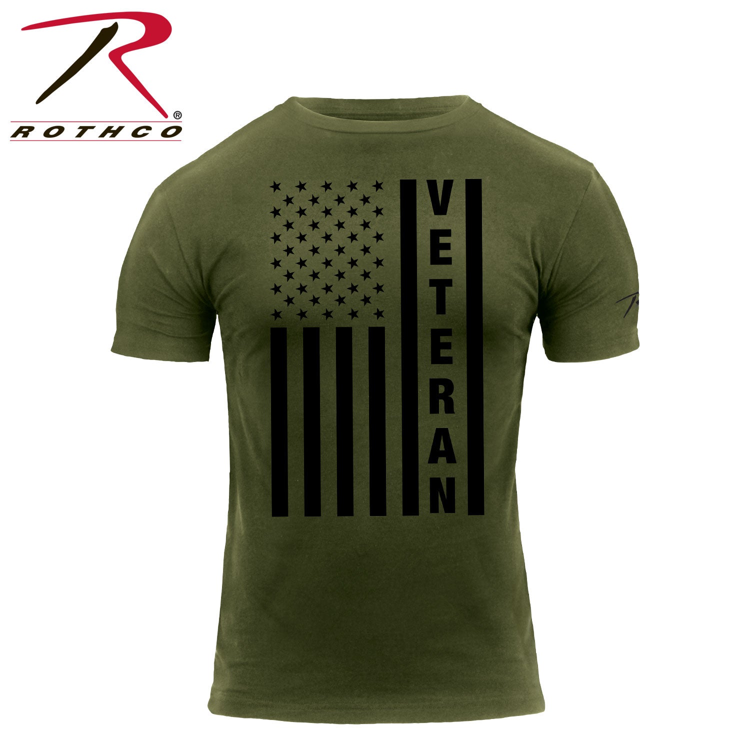 Rothco Veteran Flag T-Shirt Olive Drab Size L - Get Tight Gear