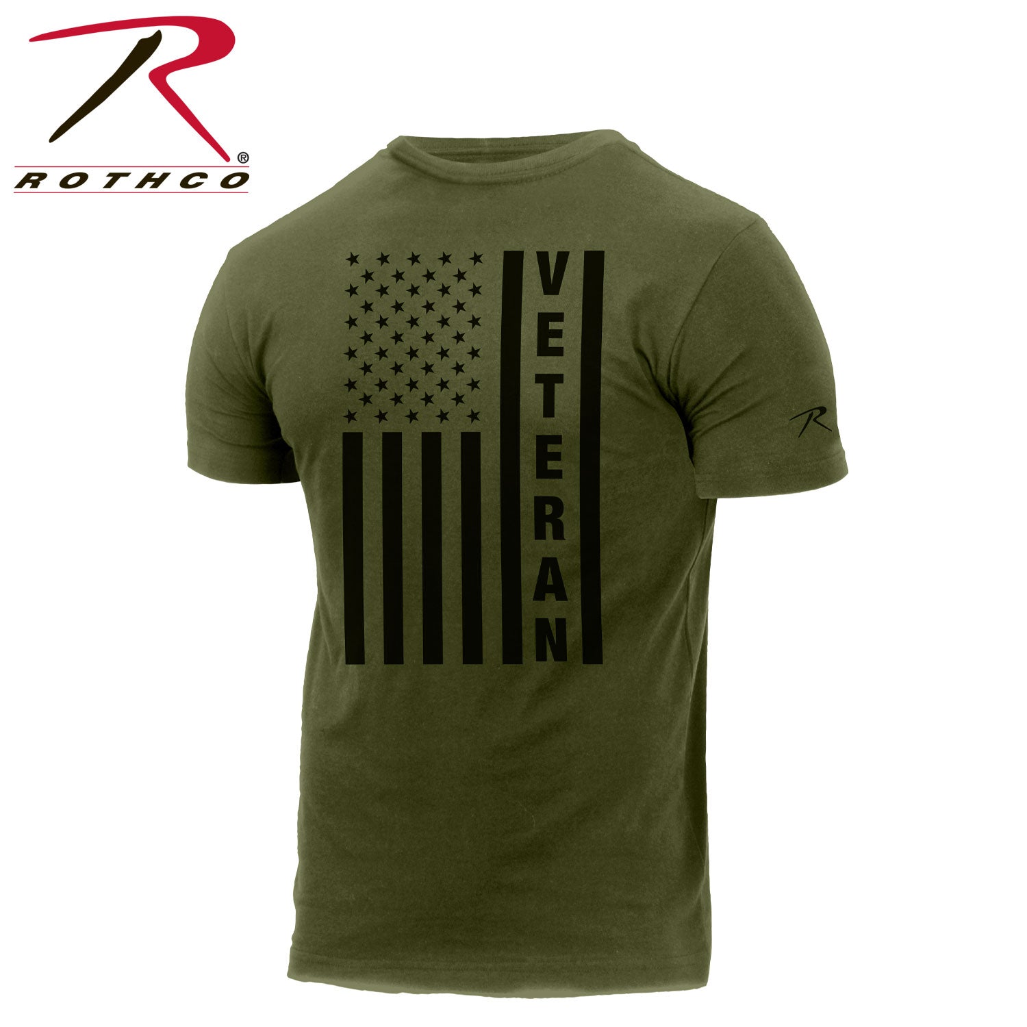 Rothco Veteran Flag T-Shirt Olive Drab Size M - Get Tight Gear