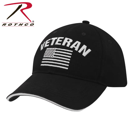 Rothco Veteran Low Profile Cap Black Size One Size - Get Tight Gear
