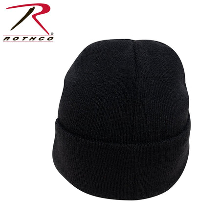 Rothco Veteran With US Flag Fine Knit Watch Cap - Black Black Size One Size - Get Tight Gear