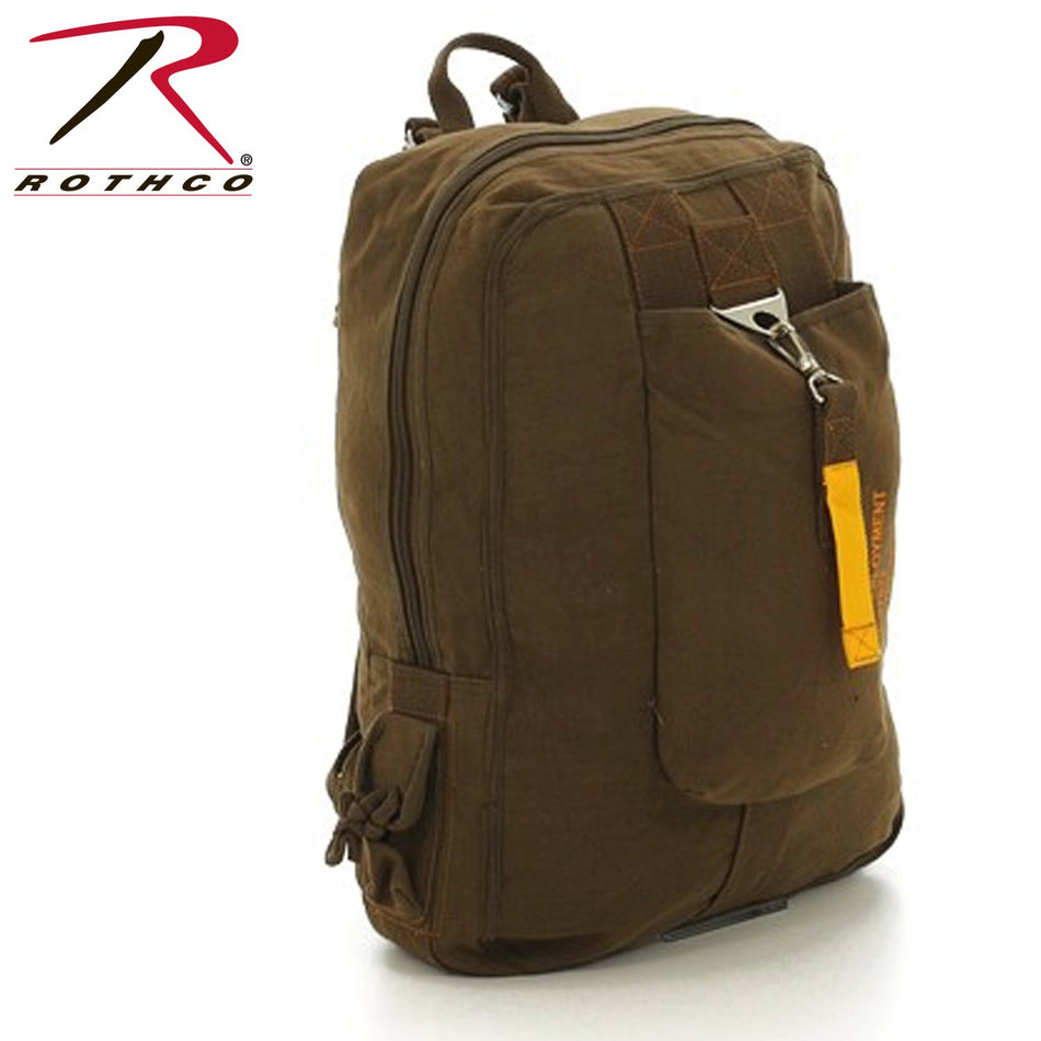 Rothco Vintage Canvas Flight Bag Brown - Get Tight Gear