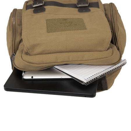 Rothco Vintage Canvas Sling Backpack Coyote Brown - Get Tight Gear