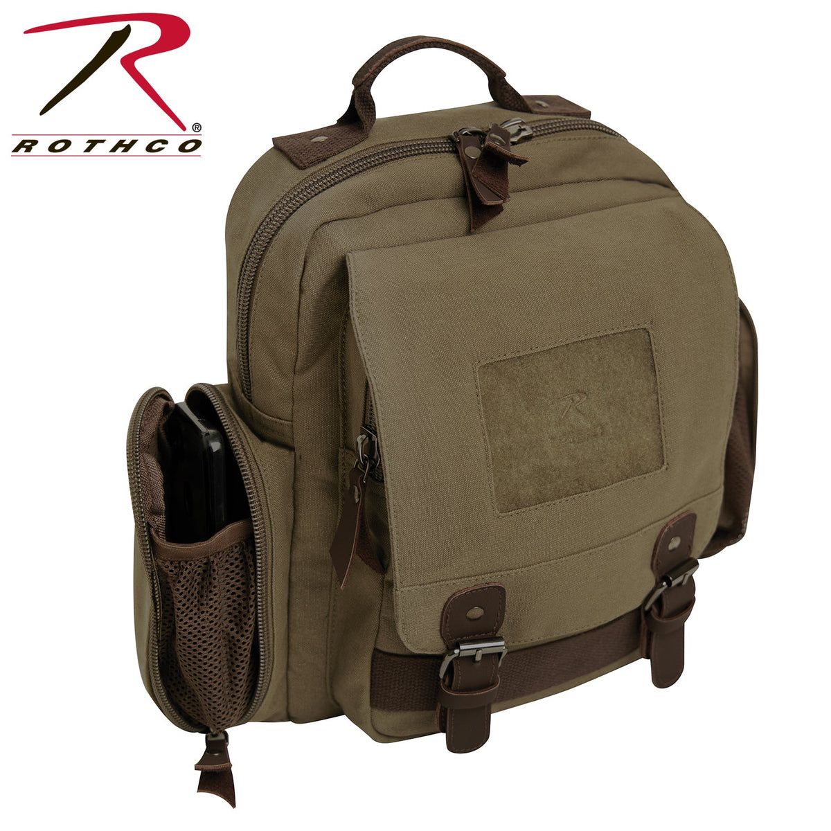 Rothco Vintage Canvas Sling Backpack Vintage Olive Drab - Get Tight Gear