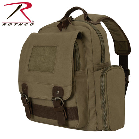 Rothco Vintage Canvas Sling Backpack Vintage Olive Drab - Get Tight Gear