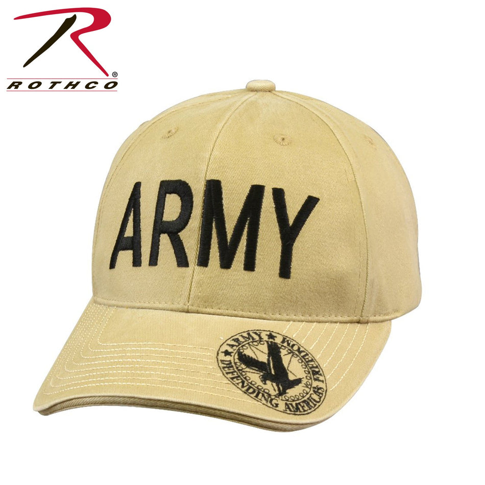 Rothco Vintage Deluxe Army Low Profile Insignia Cap Khaki - Get Tight Gear