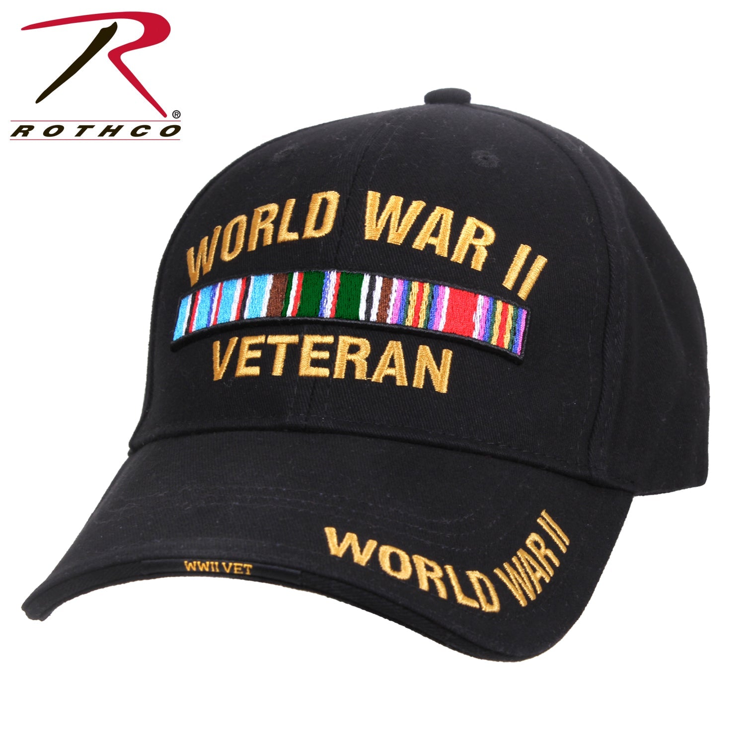 Rothco WWII Veteran Deluxe Low Profile Cap Black Size One Size - Get Tight Gear