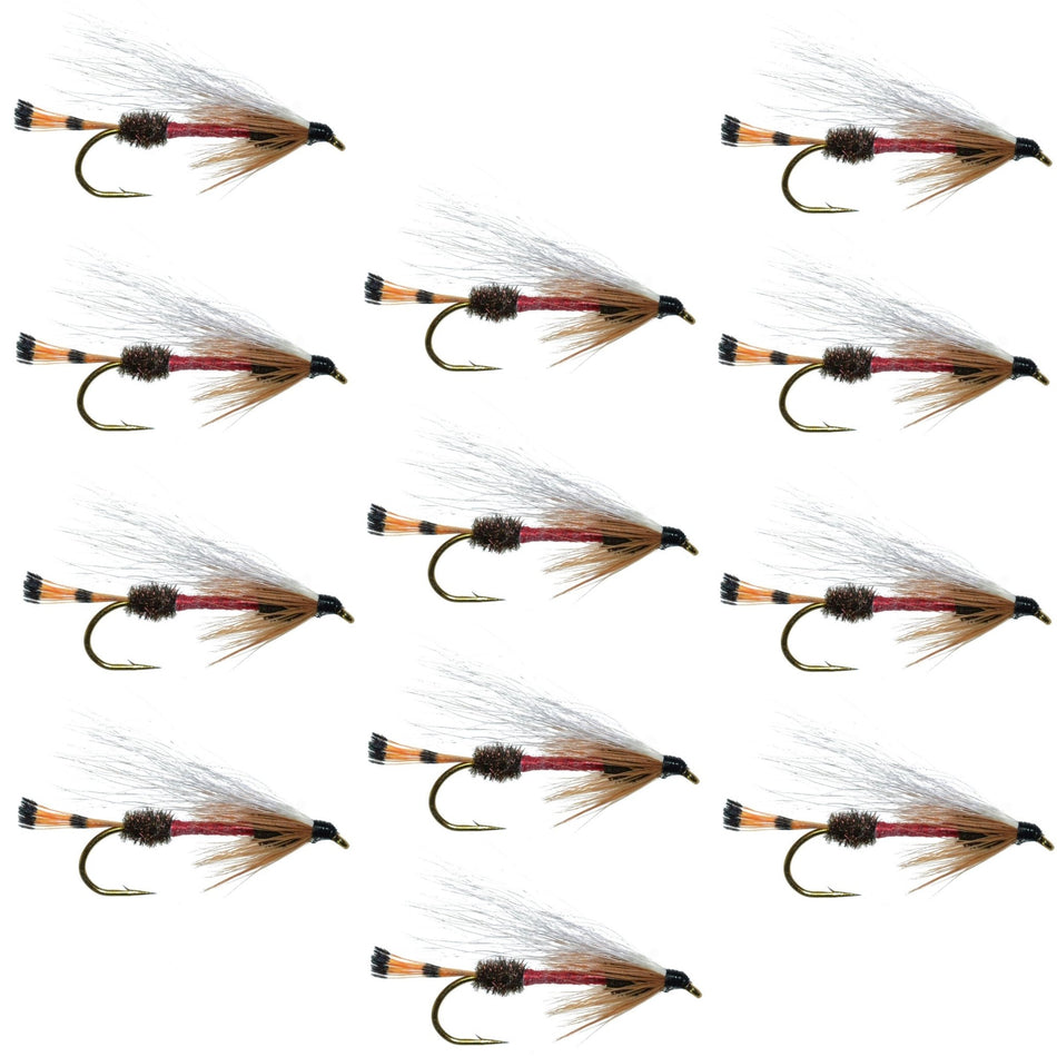 Royal Coachman Bucktail Classic Streamer Flies - Set of 12 - Hook Size 4 - Get Tight Gear