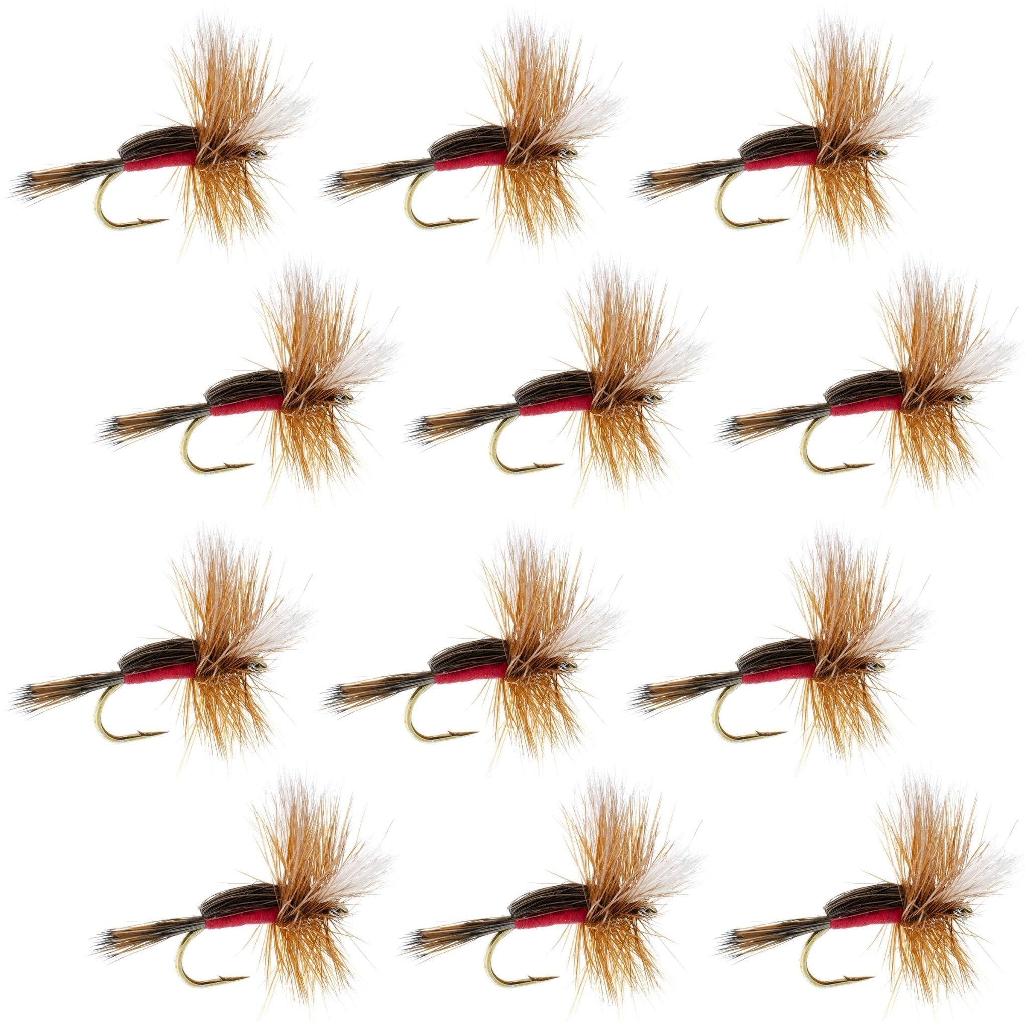 Royal Humpy Classic Hair Wing Dry Fly - 1 Dozen Flies Hook Size 10 - Get Tight Gear