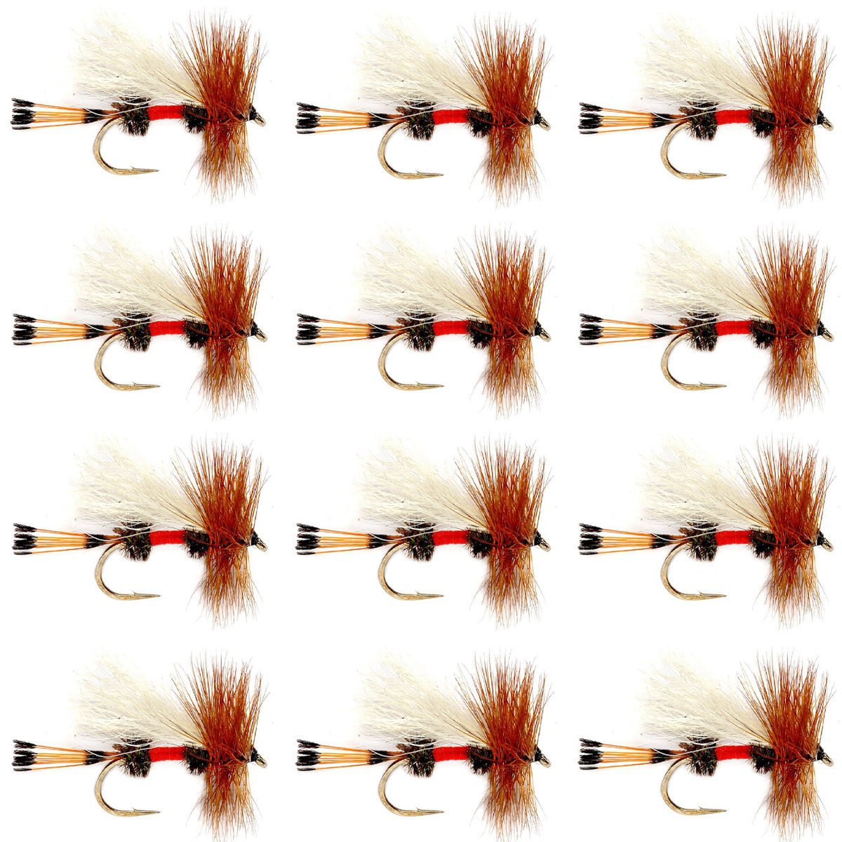 Royal Trude Classic Hair Wing Dry Fly - 1 Dozen Flies Hook Size 16 - Get Tight Gear