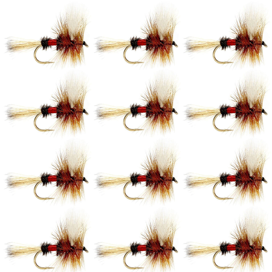 Royal Wulff Classic Trout Dry Fly Fishing Flies - Set of 12 Flies Size 10 - One Dozen - Get Tight Gear