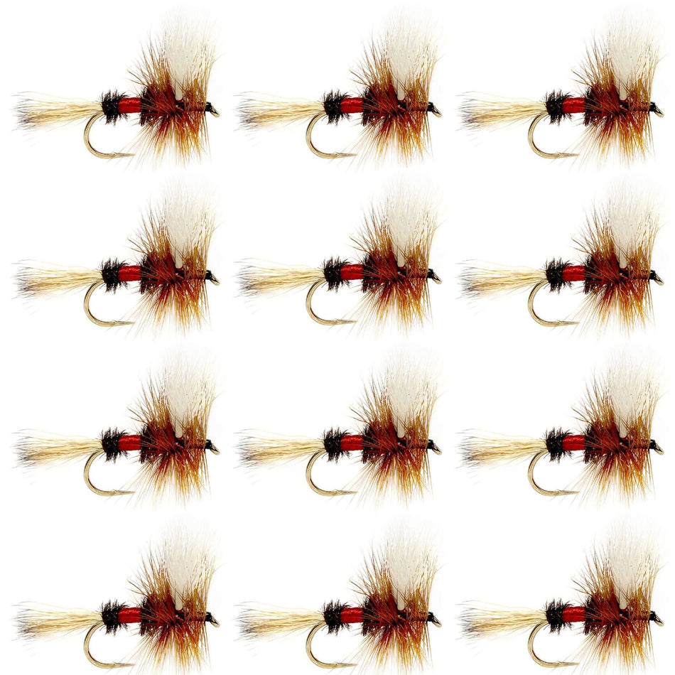 Royal Wulff Classic Trout Dry Fly Fishing Flies - Set of 12 Flies Size 12 - One Dozen - Get Tight Gear
