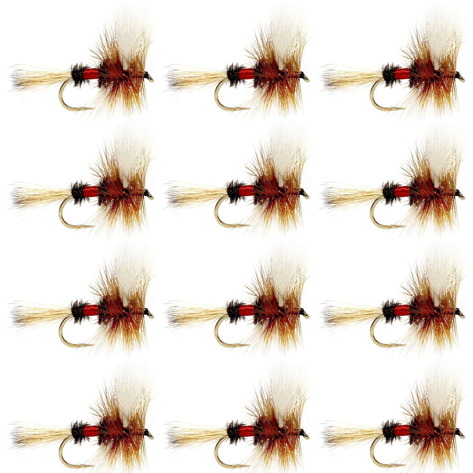 Royal Wulff Classic Trout Dry Fly Fishing Flies - Set of 12 Flies Size 16 - One Dozen - Get Tight Gear