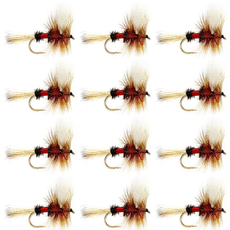 Royal Wulff Classic Trout Dry Fly Fishing Flies - Set of 12 Flies Size 8 - One Dozen - Get Tight Gear