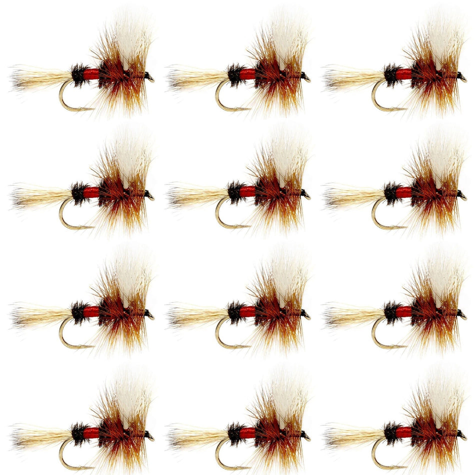 Royal Wulff Classic Trout Dry Fly Fishing Flies - Set of 12 Flies Size 8 - One Dozen - Get Tight Gear