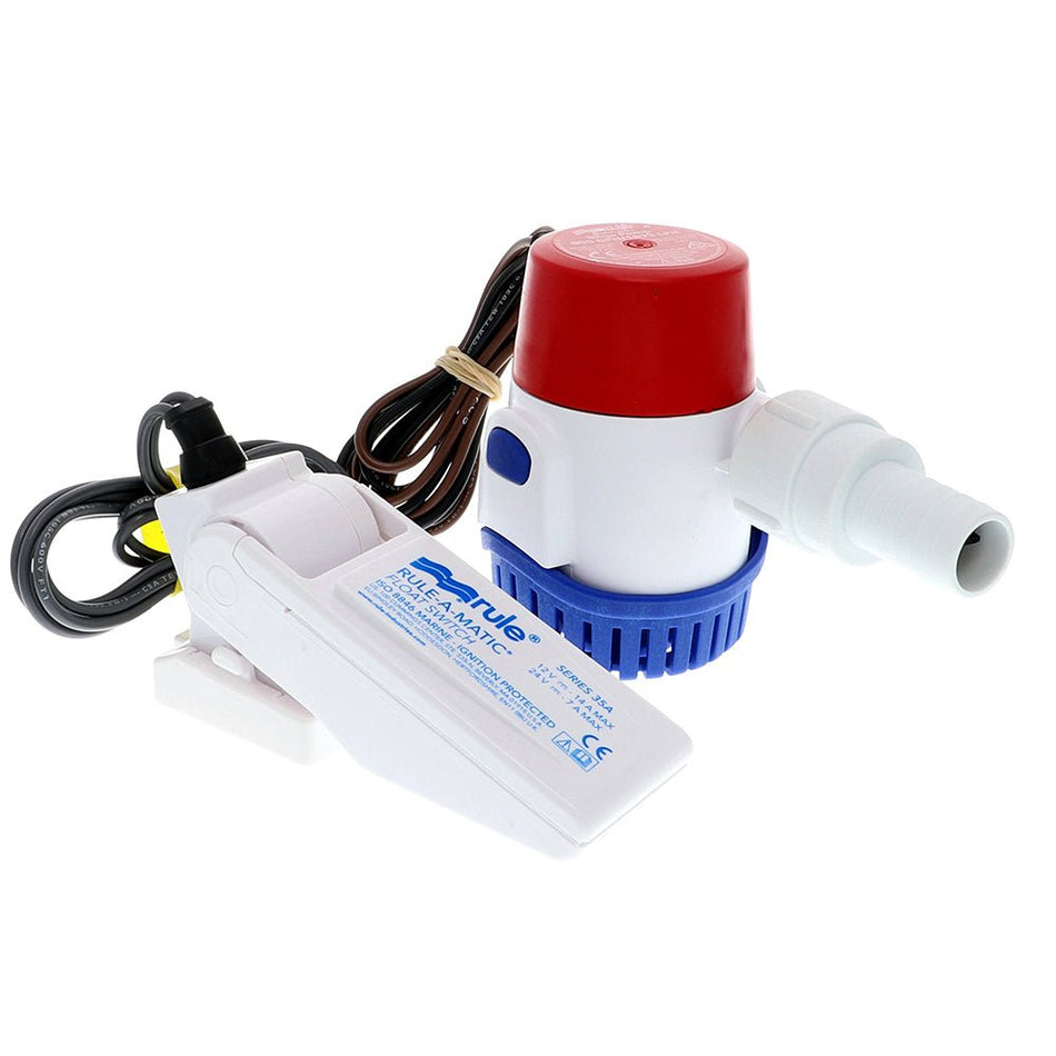 Rule 500 GPH Standard Bilge Pump Kit w/Float Switch - 12V - Get Tight Gear