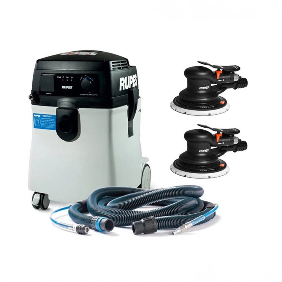 RUPES S245 Portable Vacuum Long Hose Kit w/(1) RH356A & (1) RH359A Skorpio Sander - Get Tight Gear