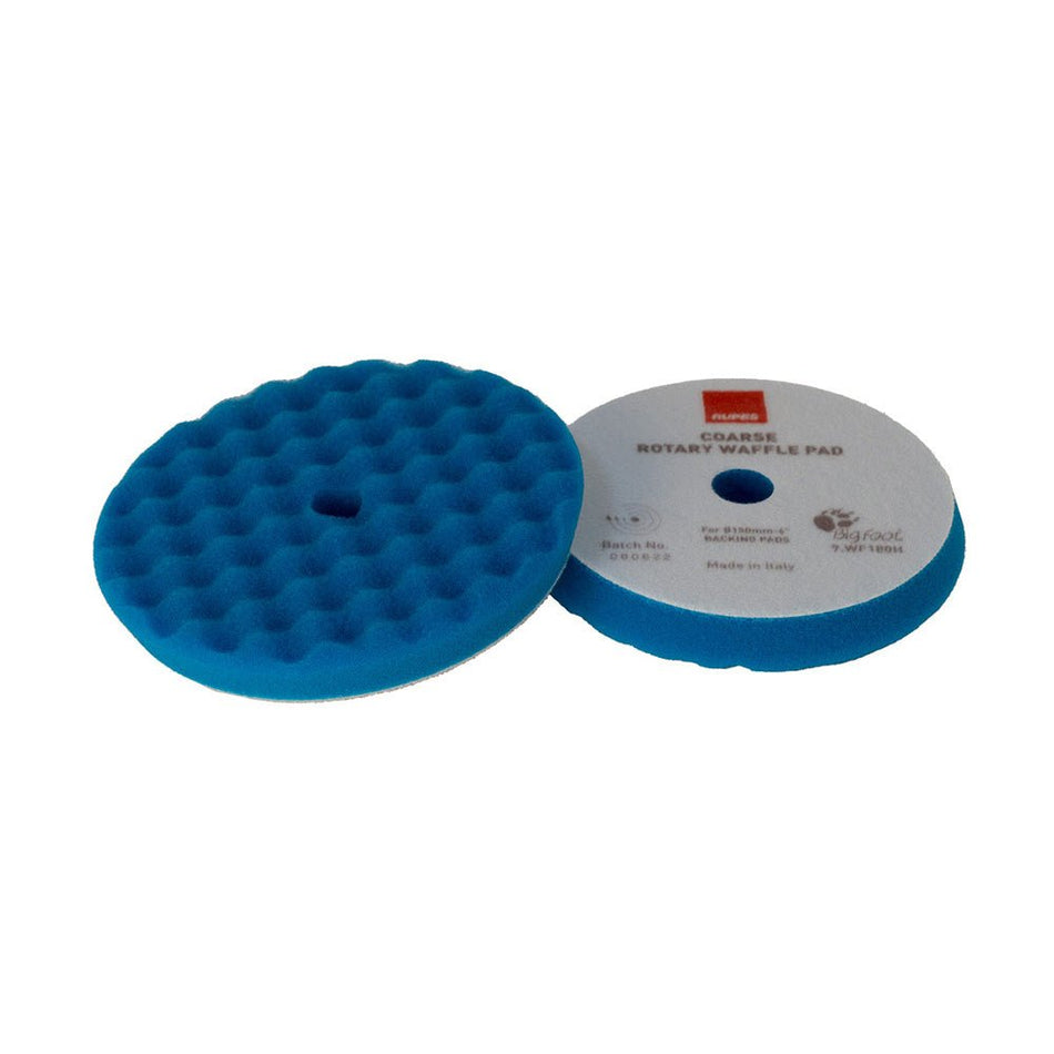 RUPES Velcro Waffle Coarse Polishing Foam Pad f/Rotary Polishers 180mm - Blue - Get Tight Gear