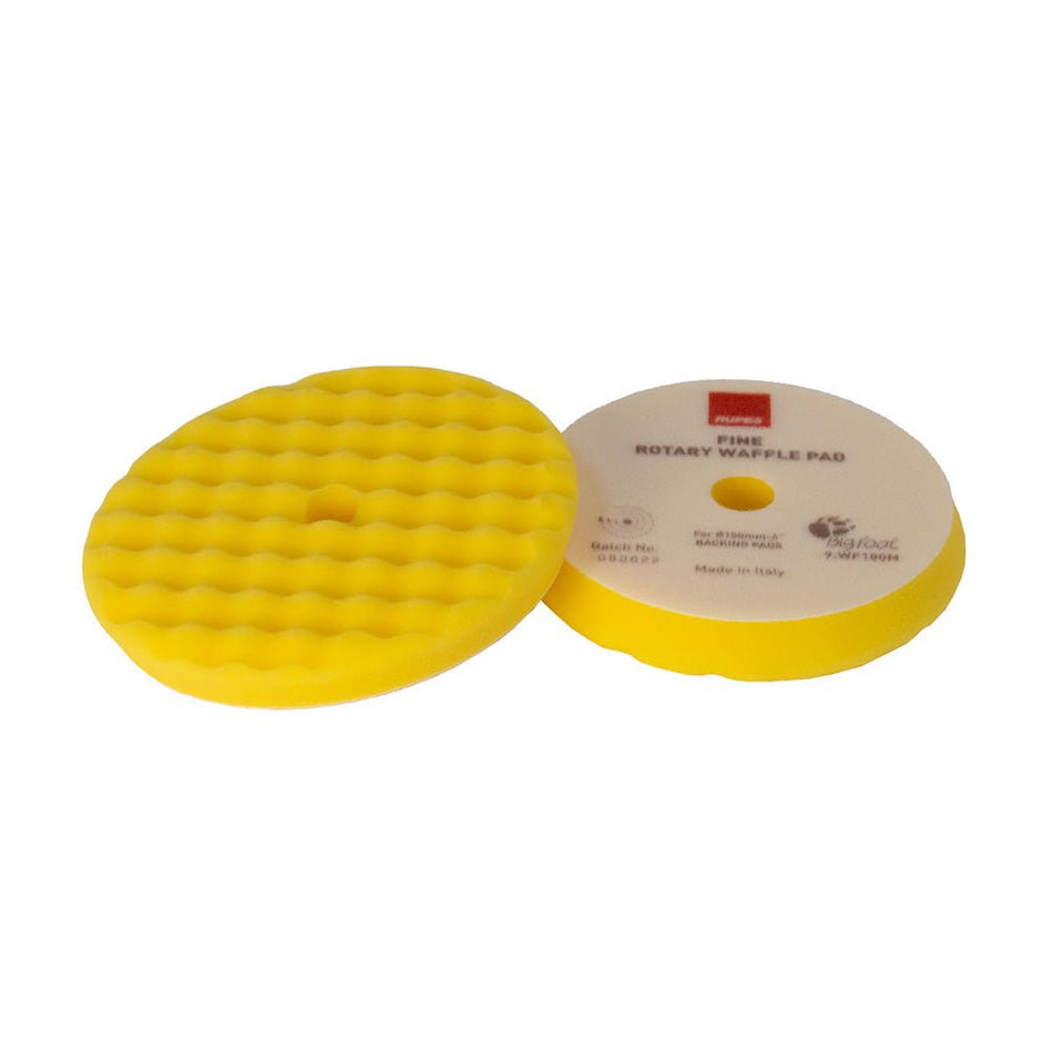 RUPES Velcro Waffle Fine Polishing Pad f/Rotary Polishers 90mm - Yellow - Get Tight Gear