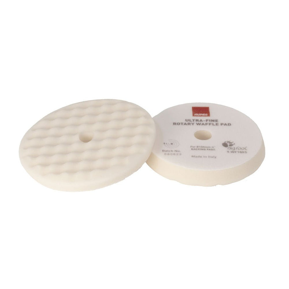 RUPES Velcro Waffle Ultra - Fine Polishing Foam Pad f/Rotary Polishers 90mm - White - Get Tight Gear