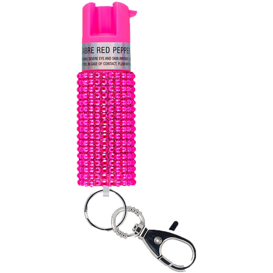 Sabre Jeweled Pepper Spray with Snap Clip Pink - Get Tight Gear