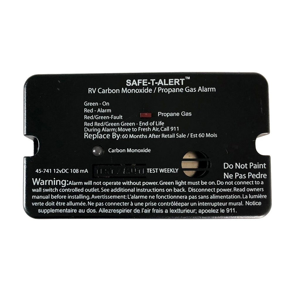 Safe - T - Alert 45 - Series Combo Carbon Monoxide Propane Alarm Surface Mount - Black - Get Tight Gear