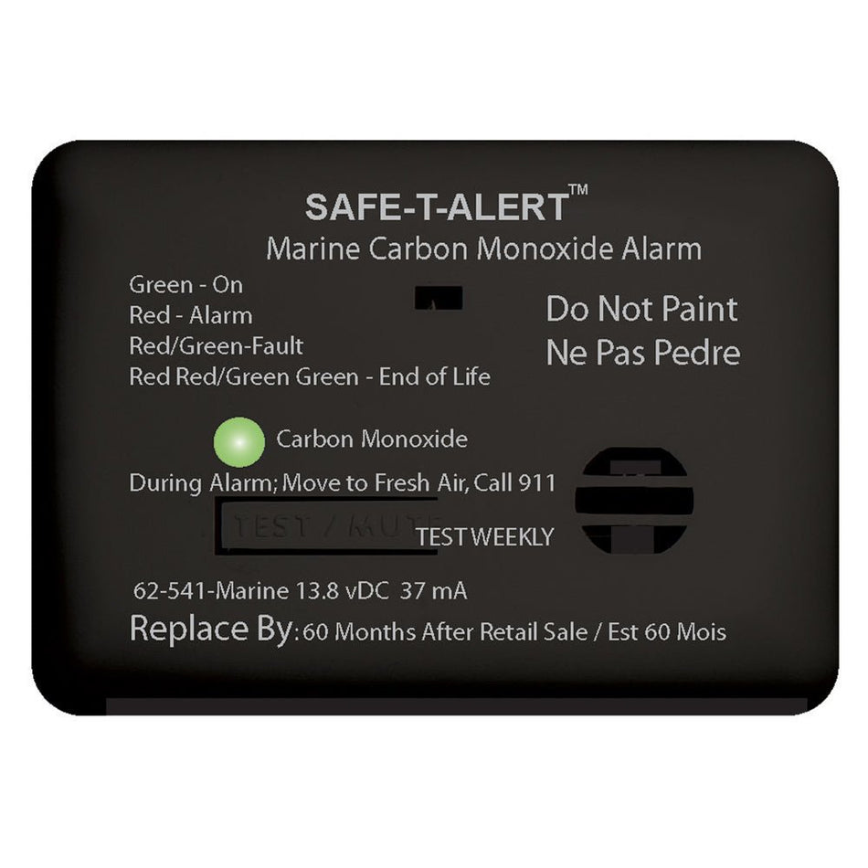 Safe - T - Alert 62 Series Carbon Monoxide Alarm - 12V - 62 - 541 - Marine - Surface Mount - Black - Get Tight Gear
