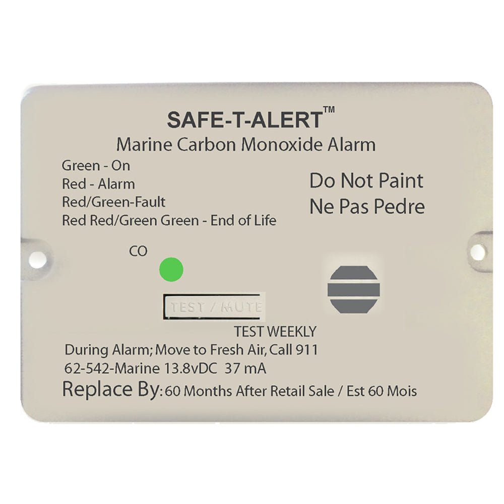 Safe - T - Alert 62 Series Carbon Monoxide Alarm - 12V - 62 - 542 - Marine - Flush Mount - White - Get Tight Gear