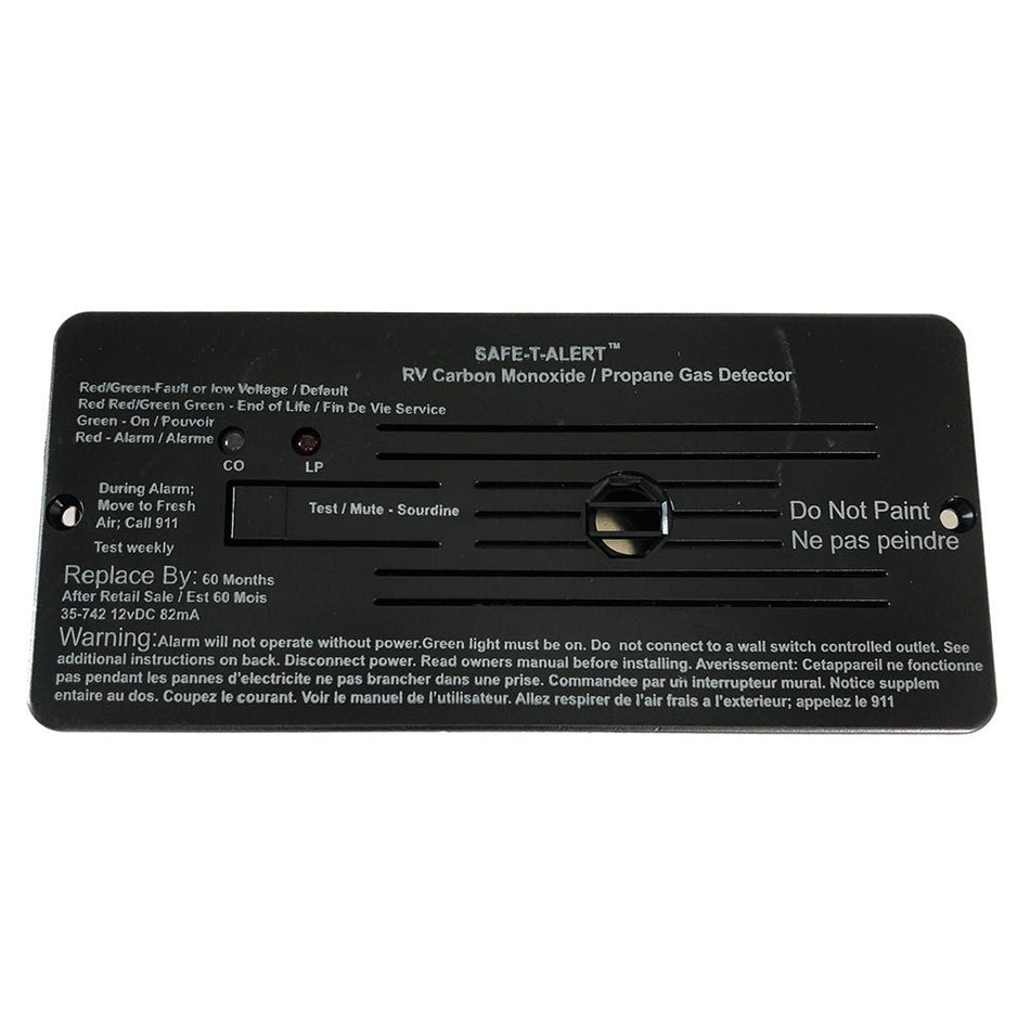Safe - T - Alert Combo Carbon Monoxide Propane Alarms Flush Mount - Black - Get Tight Gear