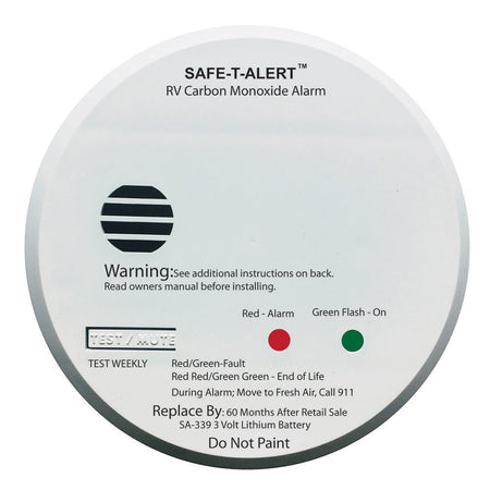 Safe - T - Alert SA - 339 White RV Battery Powered CO Detector - Get Tight Gear