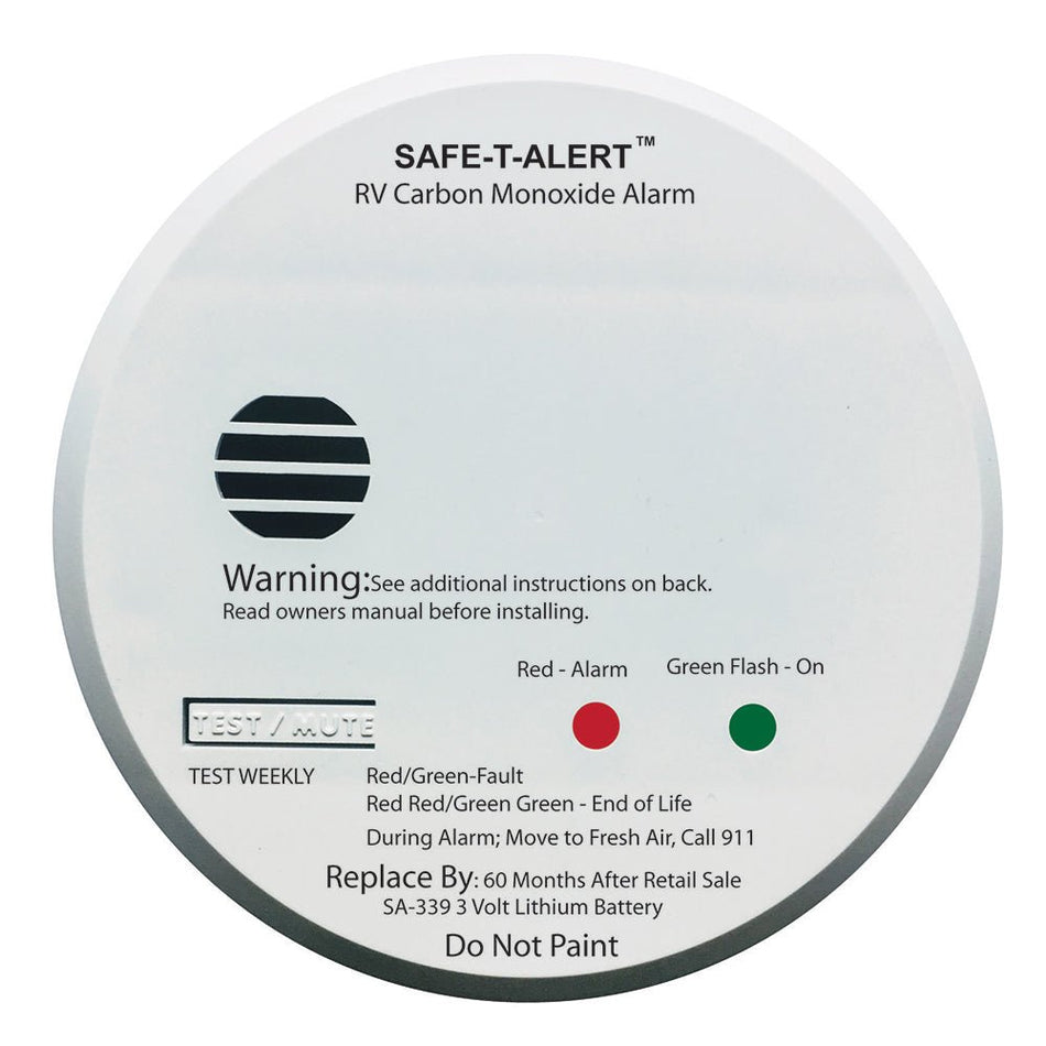 Safe - T - Alert SA - 339 White RV Battery Powered CO Detector - Get Tight Gear