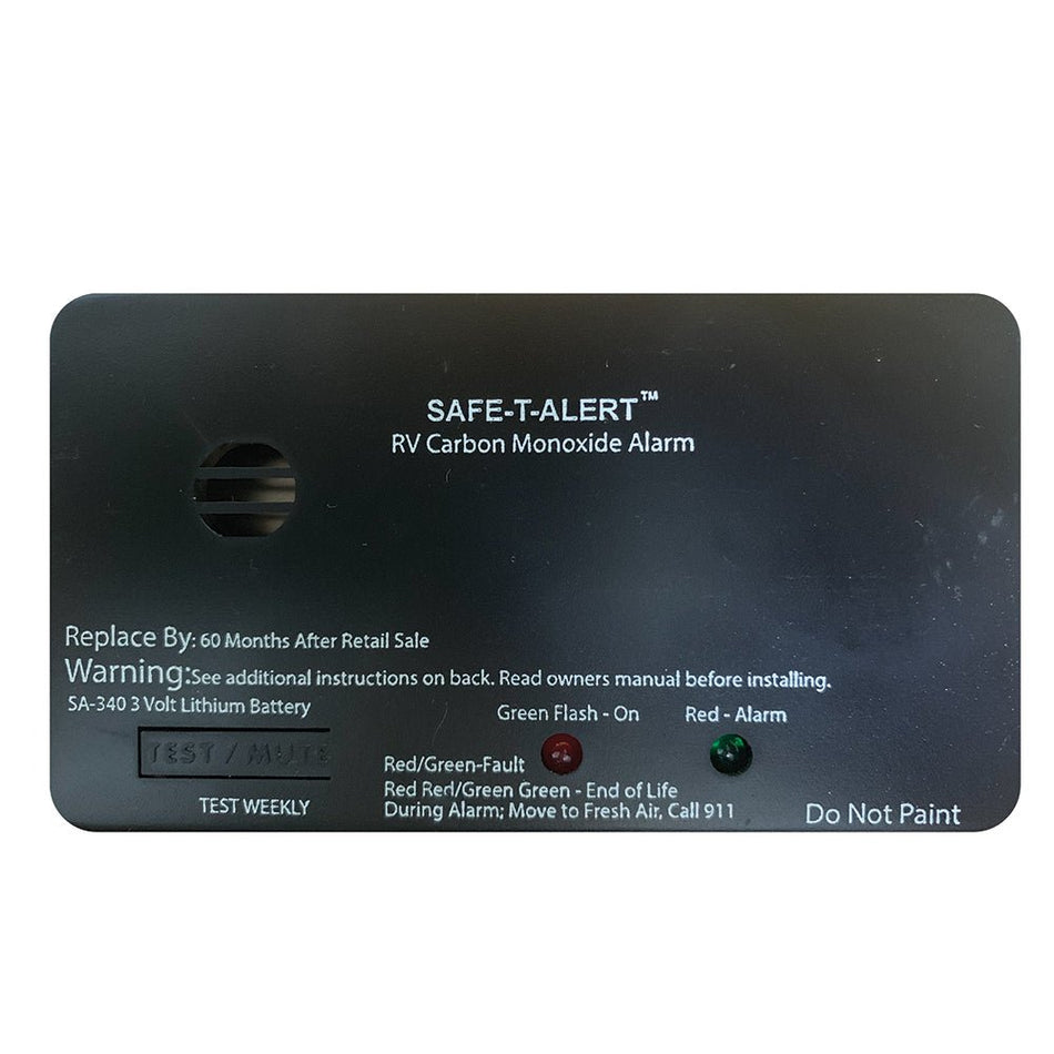 Safe - T - Alert SA - 340 Black RV Battery Powered CO Detector - Rectangle - Get Tight Gear