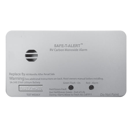 Safe - T - Alert SA - 340 White RV Battery Powered CO Detector - Rectangle - Get Tight Gear