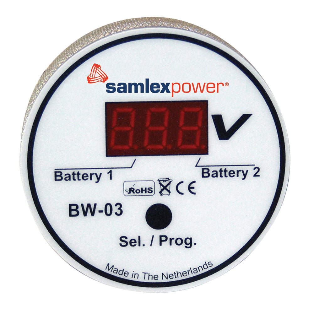 Samlex Dual Battery Monitor - 12V or 24V - Auto Detection - Get Tight Gear