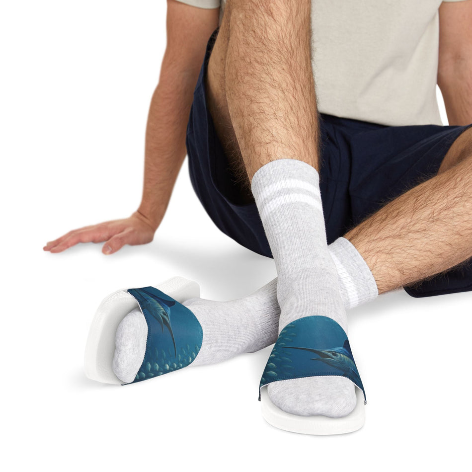Sandals - Men's Blue Marlin Inspired Removable - Strap Sandals - Get Tight Gear