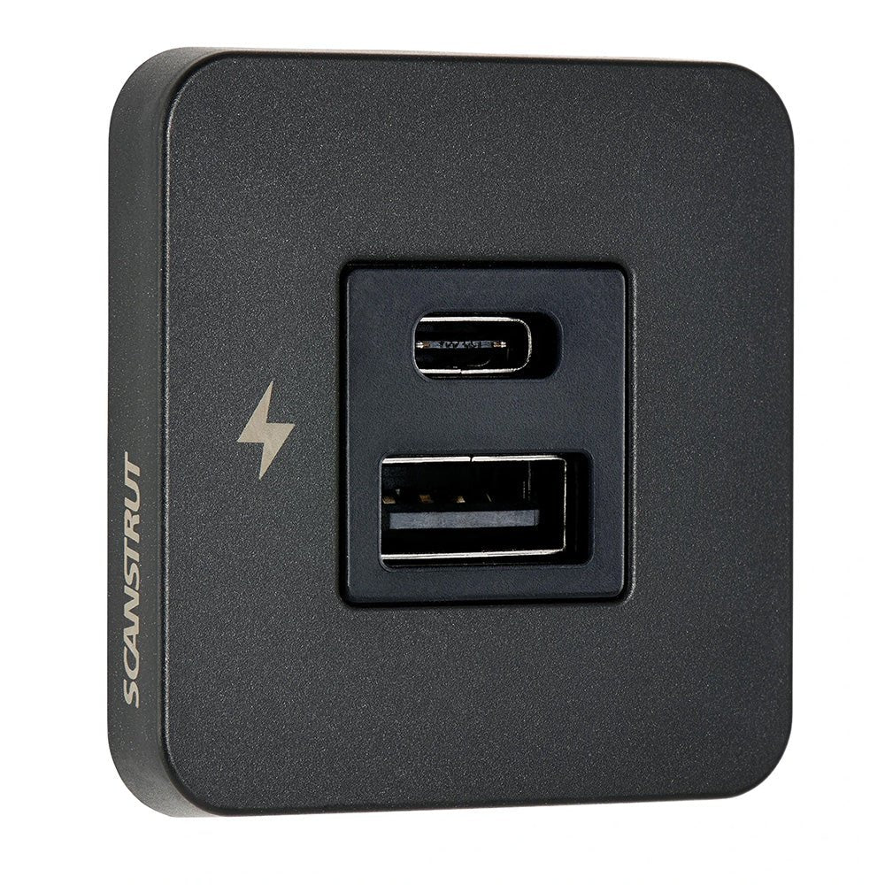 Scanstrut TILE USB - A/USB - C Interior Charging Socket - 12/24V - Black Bezel - Get Tight Gear