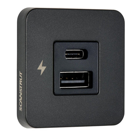 Scanstrut TILE USB - A/USB - C Interior Charging Socket - 12/24V - Black Bezel - Get Tight Gear