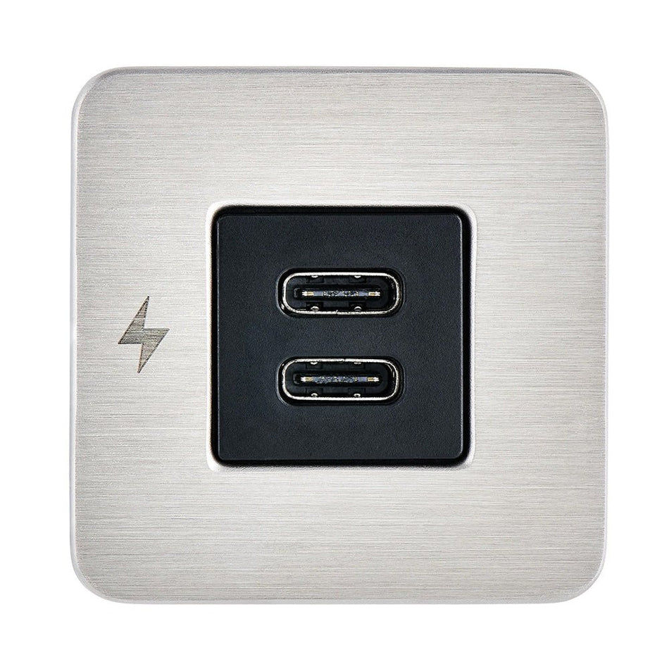 Scanstrut TILE USB - C Interior Charging Socket - 12/24V - Stainless Steel Bezel - Get Tight Gear