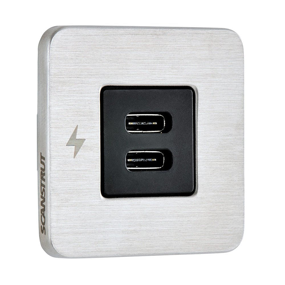 Scanstrut TILE USB - C Interior Charging Socket - 12/24V - Stainless Steel Bezel - Get Tight Gear