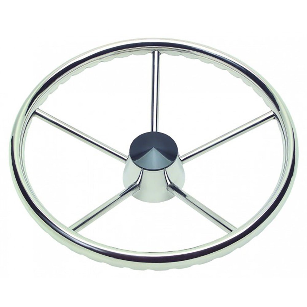 Schmitt Marine 170 Finger Grip Destroyer 5 - Spoke 15.5" Stainless Steel Cap 3/4" Tapered Shaft w/Knob - Get Tight Gear
