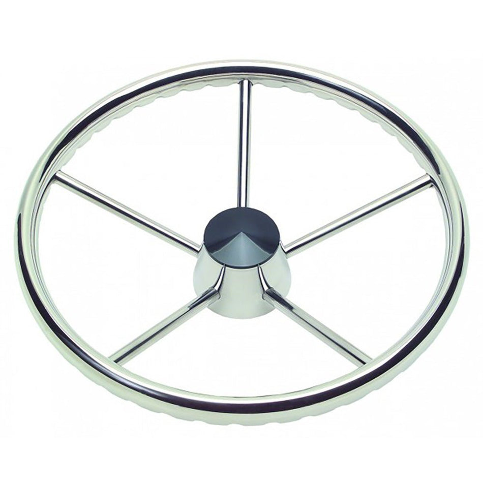 Schmitt Marine 170 Finger Grip Destroyer 5 - Spoke 15.5" Stainless Steel Cap 3/4" Tapered Shaft w/Knob - Get Tight Gear