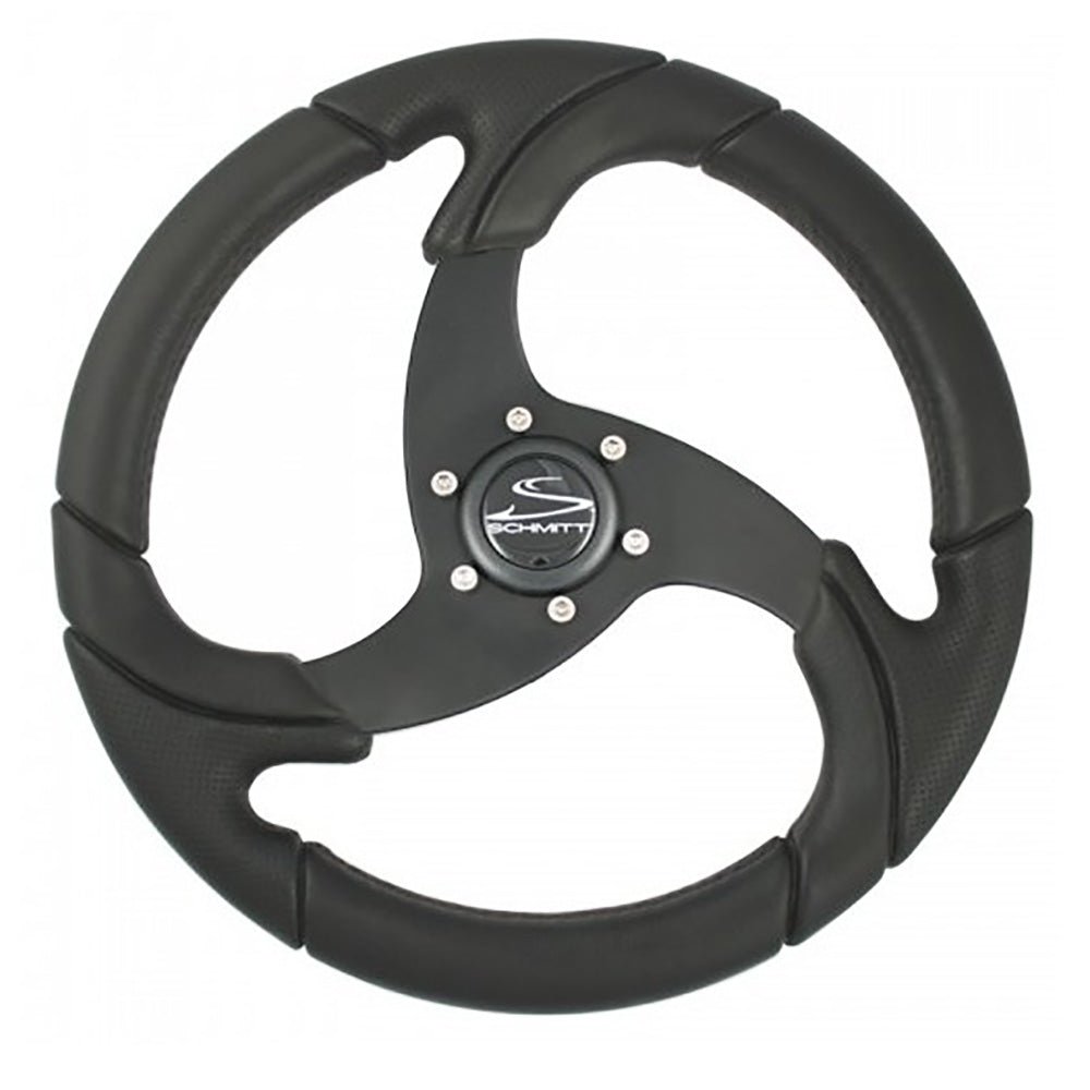 Schmitt Marine Folletto 14.2" Wheel - Black Polished Polyurethane - 3/4" Tapered Shaft w/Black Center Cap - Get Tight Gear
