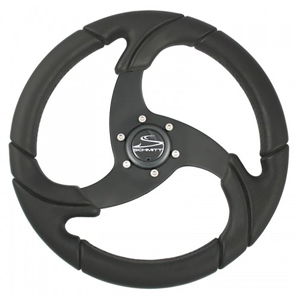 Schmitt Marine Folletto 14.2" Wheel - Black Polyurethane - 3/4" Tapered Shaft w/Black Center Cap - Get Tight Gear