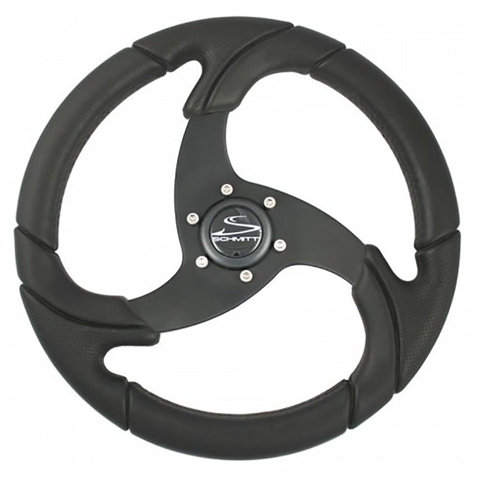 Schmitt Marine Folletto 14.2" Wheel - Black Polyurethane - 3/4" Tapered Shaft w/Black Center Cap - Get Tight Gear