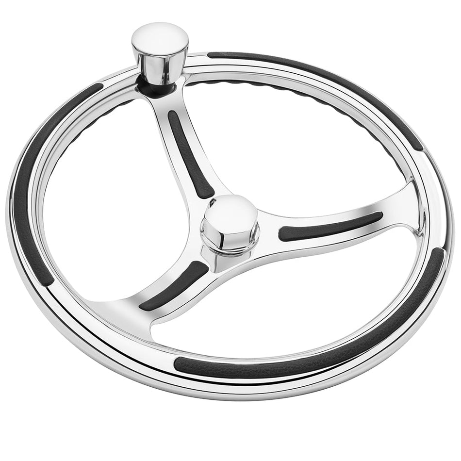 Schmitt Marine Primus Model 740 - 13.5" Wheel w/Knob & Finger Grip - 3/4" Tapered Shaft w/Faux Nut - 1/2" & 3/4" Adapters - Get Tight Gear