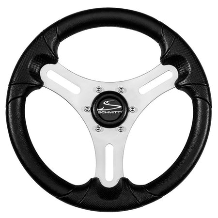 Schmitt Marine Torcello Lite 13" Wheel - Black Polyurethane Wheel w/Silver Spokes & Black Cap - 3/4" Tapered Shaft - Get Tight Gear
