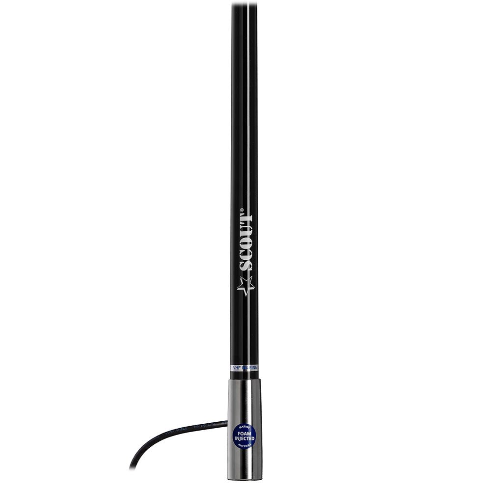 Scout 4' Black VHF Antenna 3dB Stainless Steel Ferule w/5M RG - 58 Includes PL - 259 - Get Tight Gear