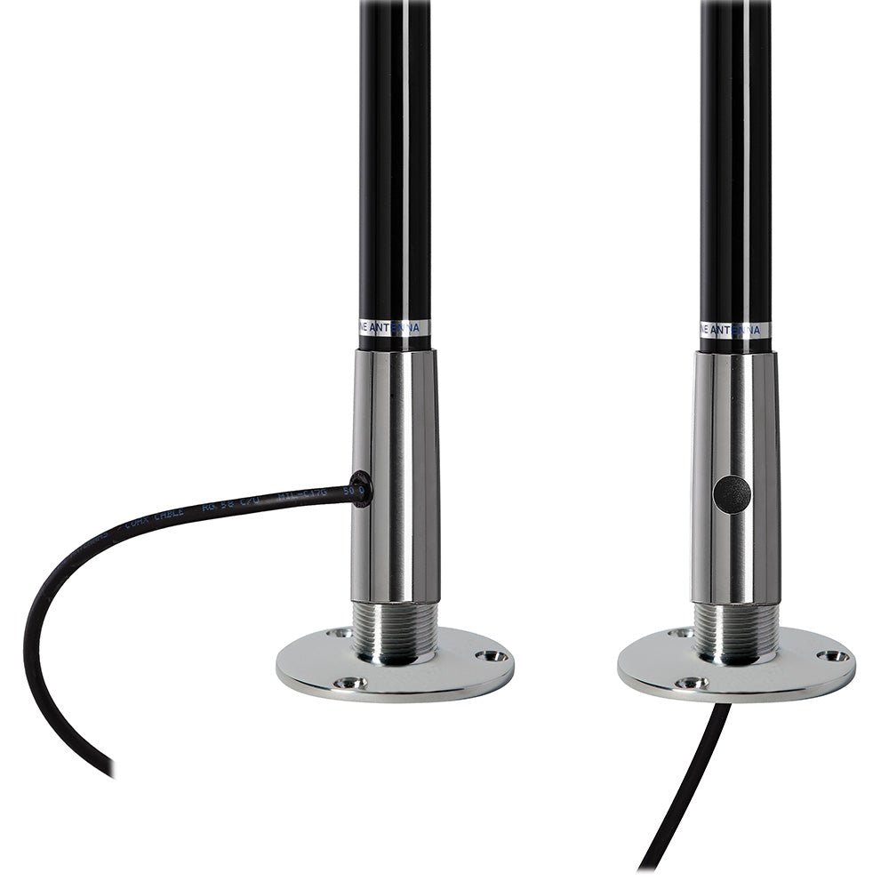 Scout 4' Black VHF Antenna 3dB Stainless Steel Ferule w/5M RG - 58 Includes PL - 259 - Get Tight Gear
