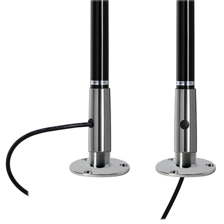 Scout 4' Black VHF Antenna 3dB Stainless Steel Ferule w/5M RG - 58 Includes PL - 259 - Get Tight Gear