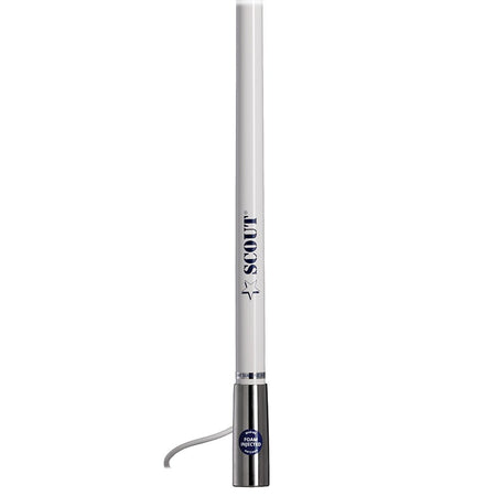 Scout 4' White VHF Antenna 3dB Stainless Steel Ferule w/5M RG - 58 Includes PL - 259 - Get Tight Gear
